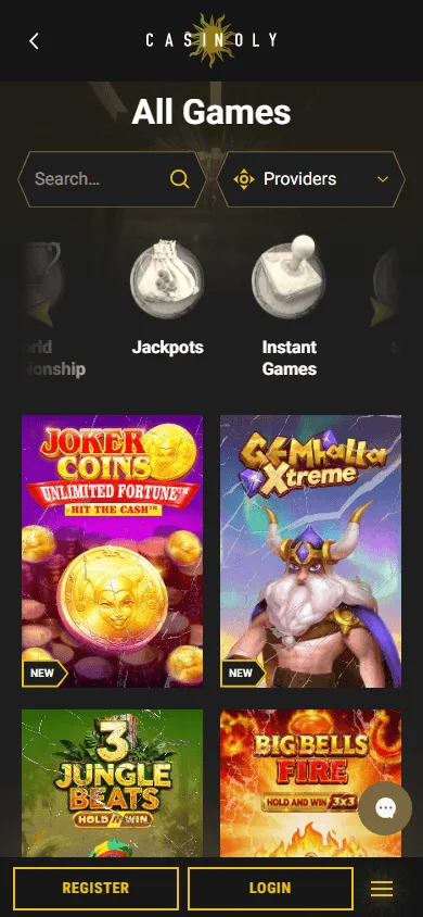 Casinoly Casino mobile games experience with slots and live casino access
